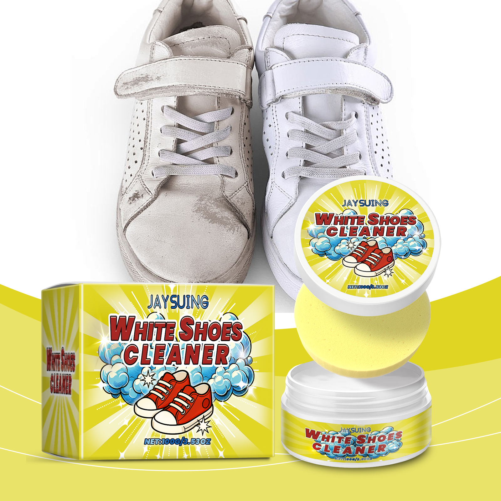 White Shoes Cleaning Cream Sta - Sneaker Care Whitener review and price