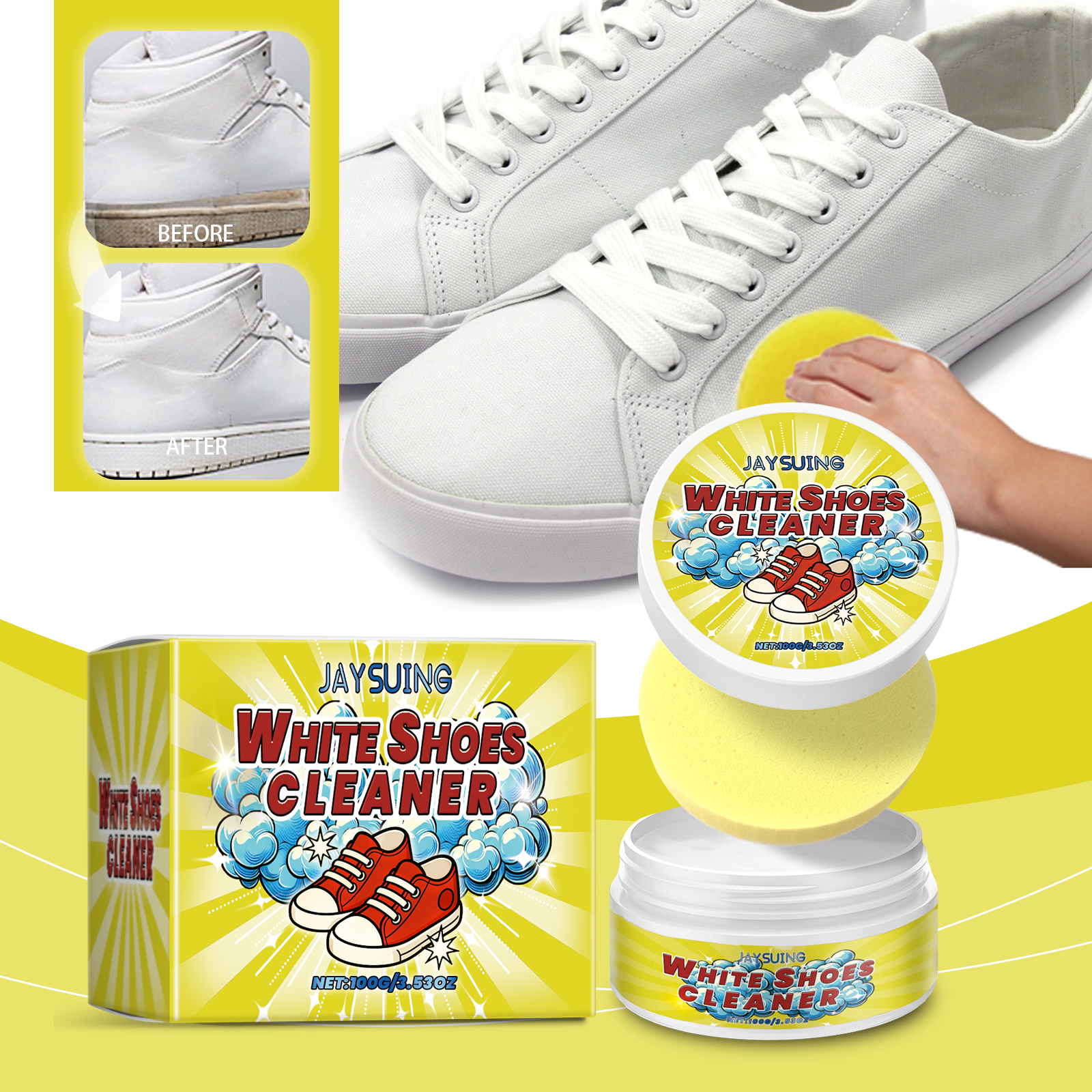 White Shoes Cleaning Cream Sta - Sneaker Care Whitener review and price