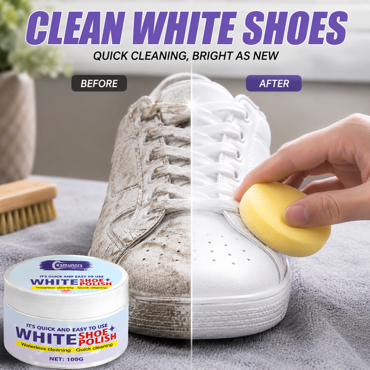 White Shoe Care Cream, Polishi - Sneaker Care Whitener review and price